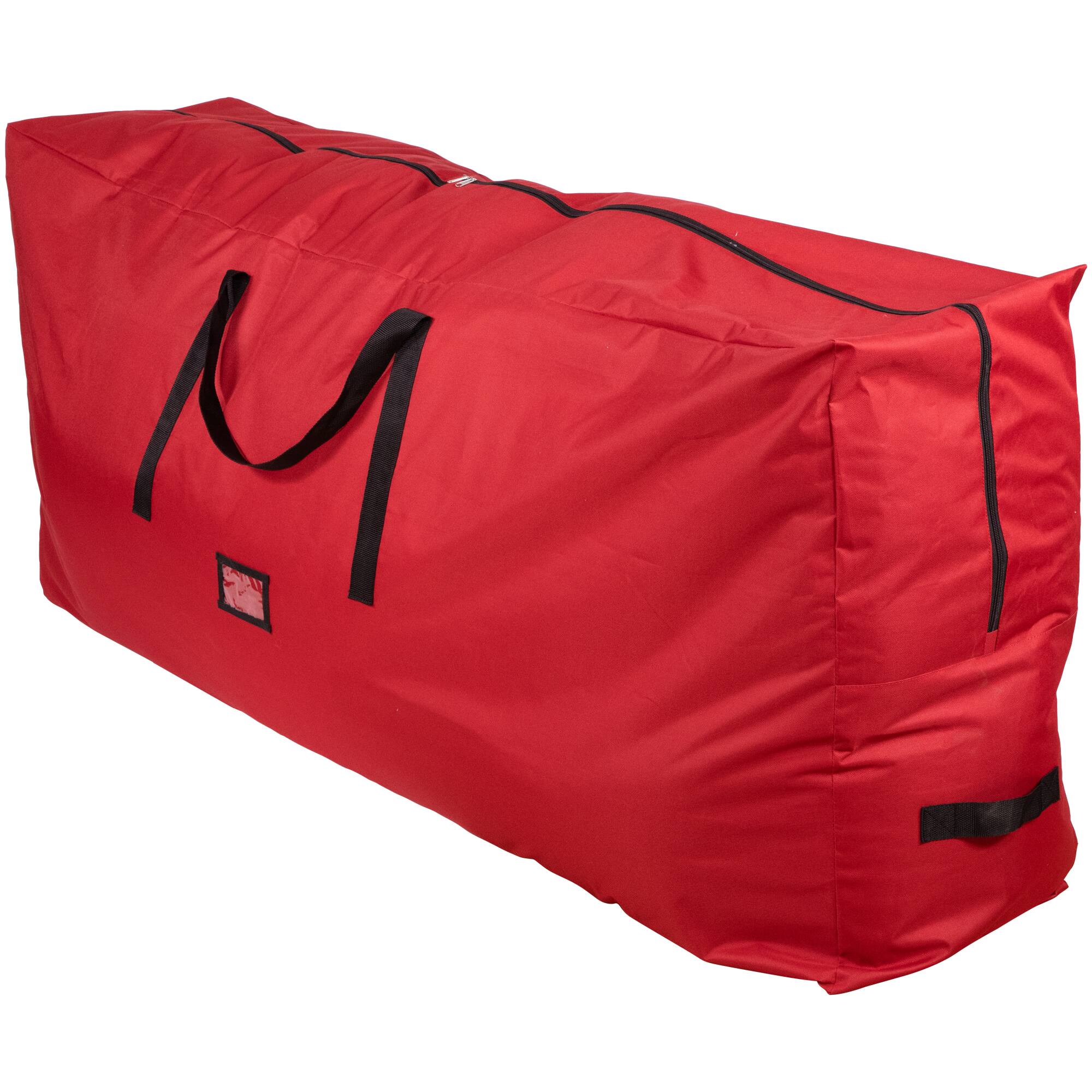 57" Red Quilted Rolling Christmas Tree Storage Bag for Trees up to 9ft.
